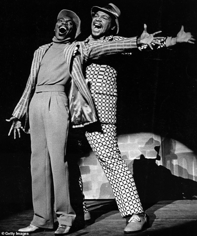 Just two years after arriving in New York, he made his Broadway debut in the all-black revival of Guys And Dolls in 1976; appears in the photo (right) in the program with Christophe Pierre (left)