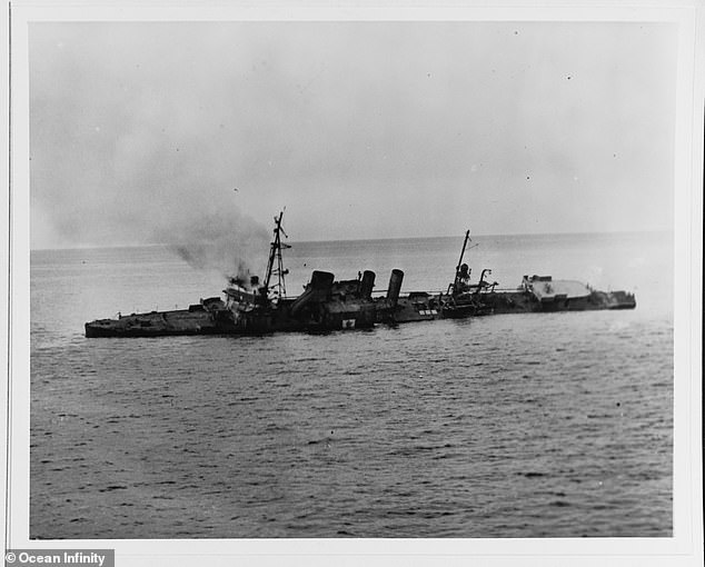 She was the lead ship of the second group against the Japanese forces and came under several fierce attacks during the night.