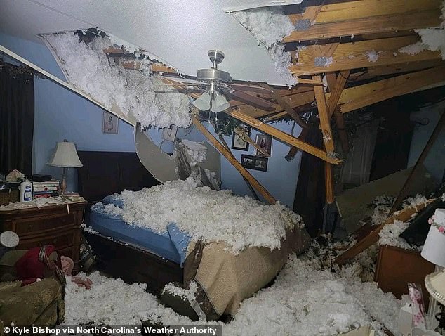 Pictured: A home in Hendersonville destroyed as a result of Hurricane Helene.