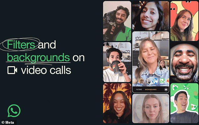 According to Meta, filters and backgrounds can be selected when the individual or group video call has started.