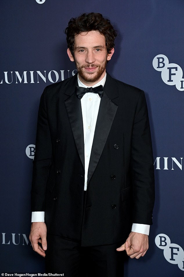 Josh O'Connor also wore an elegant suit for the London gala