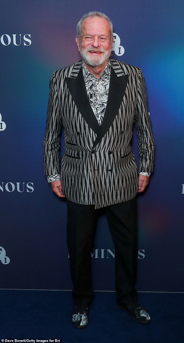 Film director and Monty Python star Terry Gilliam cuts a quirky figure in a graphic suit