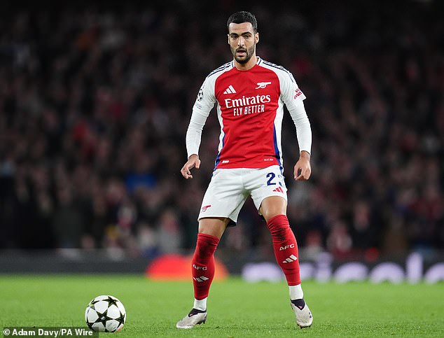 Mikel Merino played his first minutes as an Arsenal player after recovering from a shoulder injury