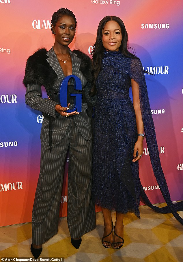 Jodie (left) posed with Naomie (right) backstage after her speech.