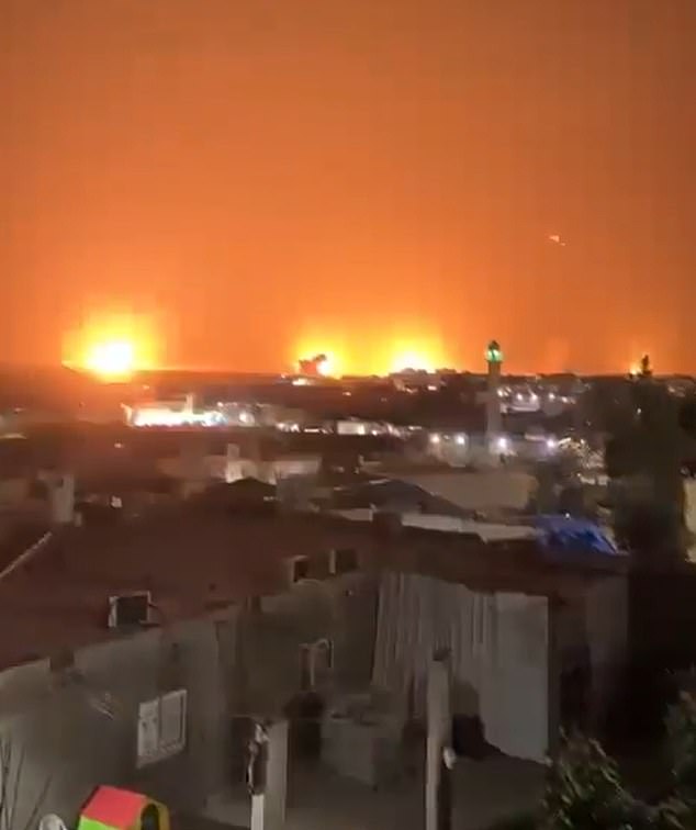 Dramatic footage shows missiles exploding near Tel Aviv