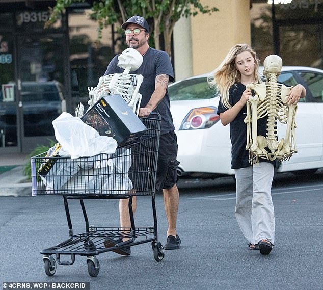 The Foo Fighters frontman was seen leaving a Spirit Halloween store in Los Angeles on Sunday with his 10-year-old daughter Ophelia.