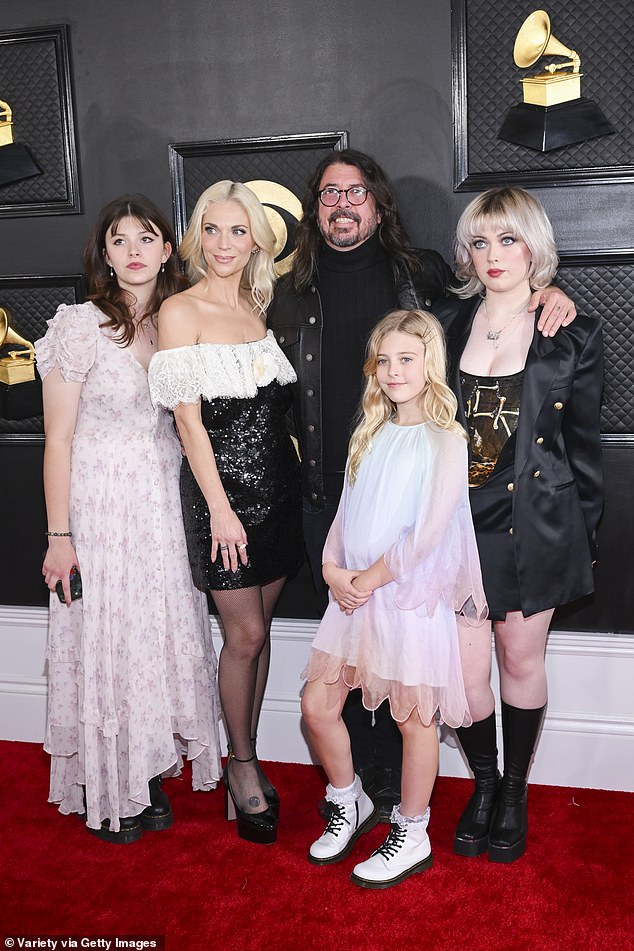 They share a total of three daughters (LR): Harper, 15, Ophelia, and Violet, 18 (pictured with her daughters at the 2023 GRAMMY Awards in Los Angeles).