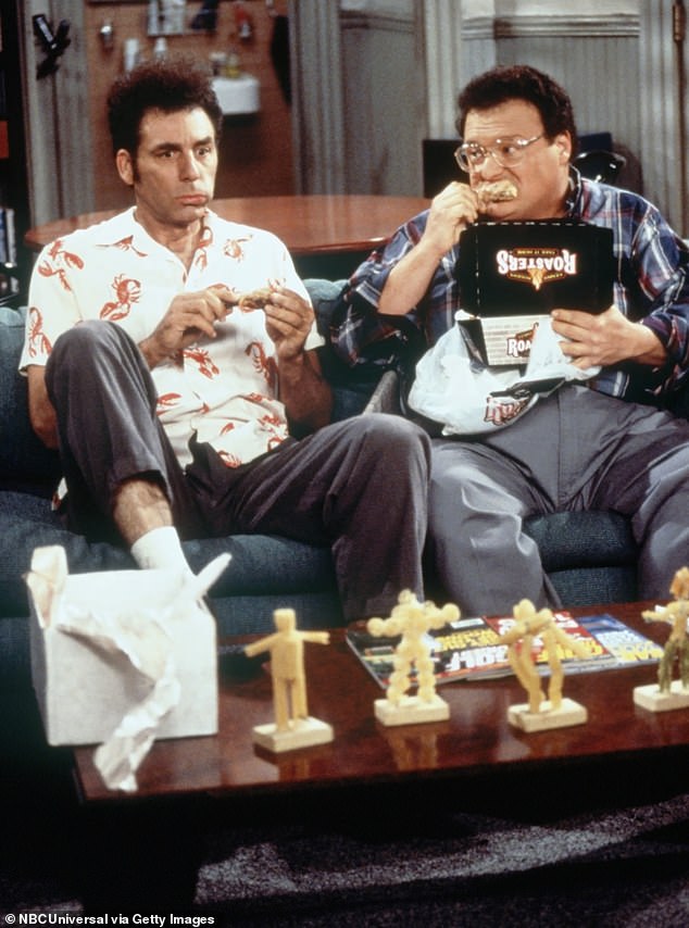 Knight (right) played Jerry Seinfeld's annoying neighbor Newman on the beloved '90s sitcom Seinfeld; seen with co-star Michael Richards (left) as Cosmo Kramer on Seinfeld