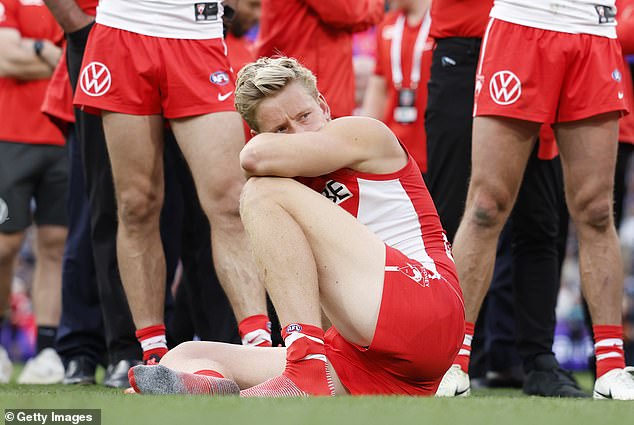 He was lost midway through the final quarter and Sydney coach John Longmire revealed after the game that his biggest star has been battling a stress fracture in his ankle.