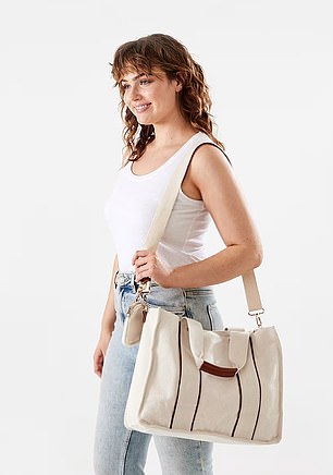 The $12 Kmart bag also comes in four shades: cream, khaki, black and navy.