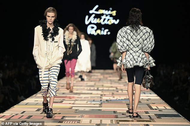 Louis Vuitton womenswear designer Nicolas Ghesquiere showed bold silhouettes from decades and centuries past on the runway.