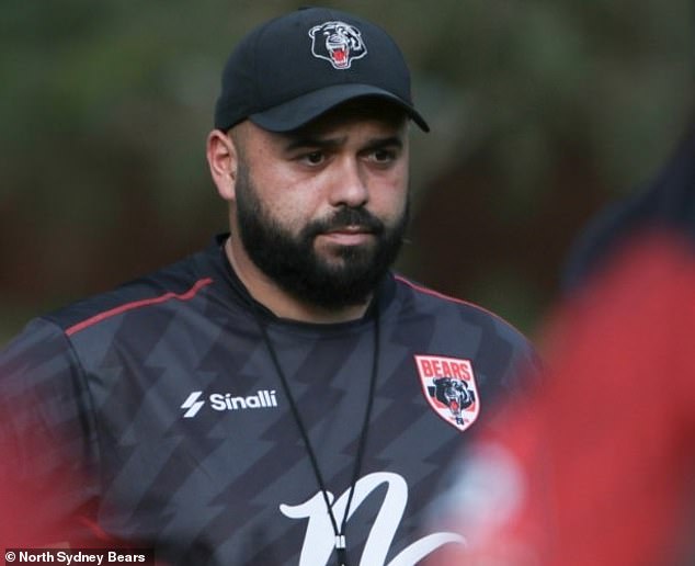 Andy Alashooty will appear in court later this month after police allegedly found 10 bags of cocaine in his hotel room (pictured coaching North Sydney Bears NSW Cup team).