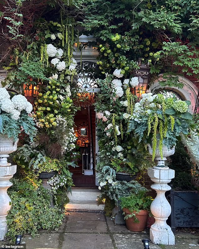 International florist, designer and stylist Nikki Tibbles turned the grounds of Grant's spacious home into a Gardens of Babylon-themed playground.