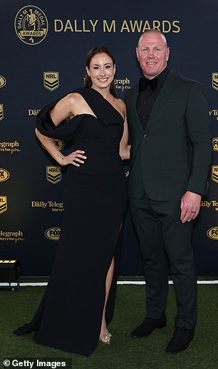 Luke Lewis' wife Sonia Lewis looked stylish after opting for a confident and elegant floor-length black dress.