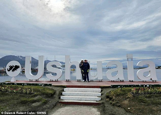 Passengers Dawn and Robert Cahn in Ushuaia, Argentina