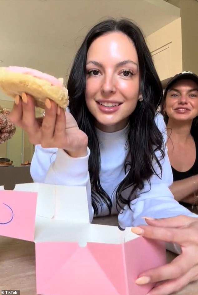 Sydney influencer Elle (pictured) spent $150 on 10 cookies at Crumbl's fake pop-up in Bondi on Sunday