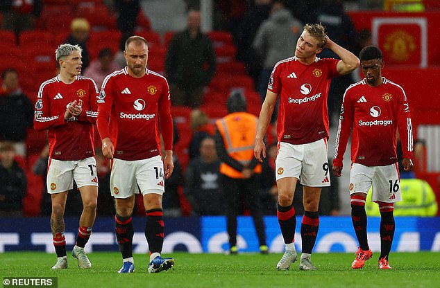 The 'red devils' flight to Portugal was delayed just over three hours due to rain