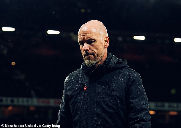 Ten Hag is under immense pressure after United's dismal 3-0 defeat to Tottenham last Sunday.