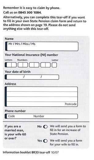 Before 2008, husbands had to tick a box in their state pension package to receive a form that would be passed on to their wife.