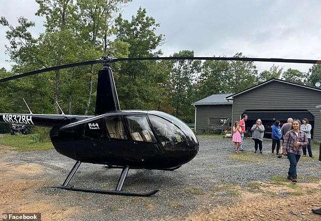 Seen here is Seidhom's helicopter that he has been using for rescues.