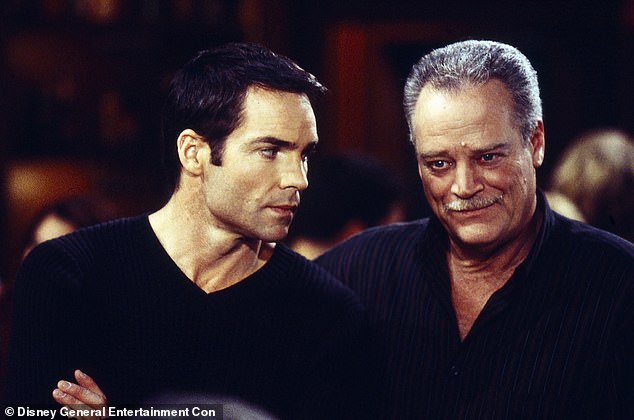 During his long stint on General Hospital, Hale was also busy starring on the ABC drama Port Charles, which ran for three seasons from 1997 to 2000; seen with co-star Jay Pickett (left) in 2000