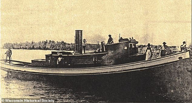 The steamboat was used to tow ships on the Great Lakes and was a common sight in Sturgeon Bay during its heyday.