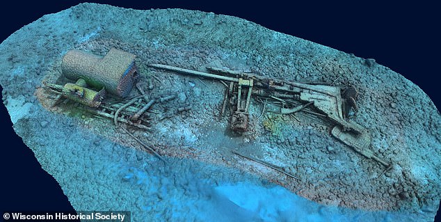 The steamboat was discovered in 42 feet of water with its machinery intact