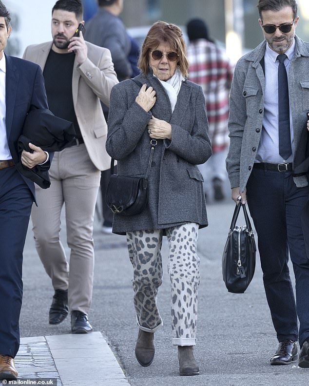 Gisele Pelicot is seen arriving at court this morning, accompanied by her legal team.