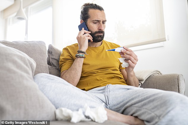 Since 2013, the number of people saying they are unwell for work has increased by 37 per cent, with numbers rising from 6 million to 8.2 million (file image)