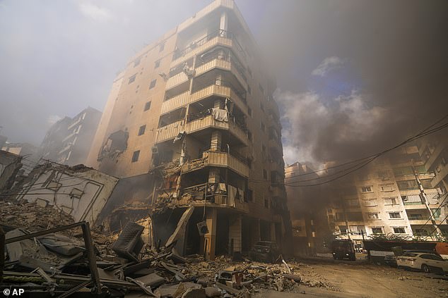 Smoke rises from the site of an Israeli airstrike in Dahiyeh, Beirut, Lebanon, Wednesday, October 2, 2024.