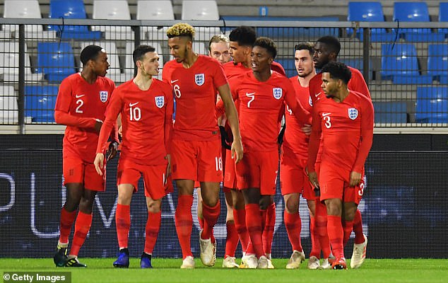 Solanke (fifth from the right) has not played for England since earning his only senior cap in 2017.