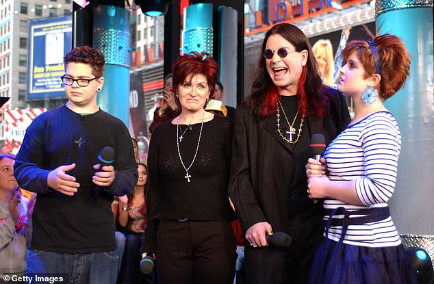 The Osbourne family on TRL at the MTV Studios in New York City. (From left to right) Jack, Sharon, Ozzy and Kelly Osbourne