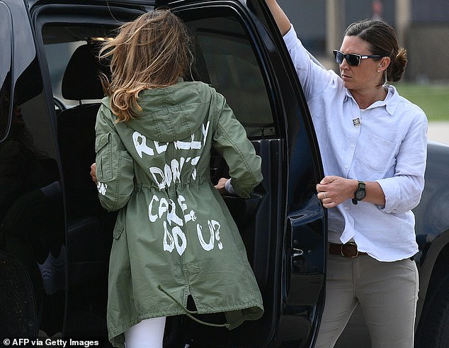 Former first lady Melania Trump sparked controversy when she wore a jacket with the message 