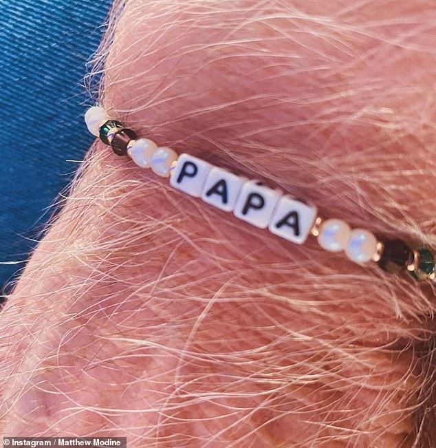 Sharing a sweet and candid photo from the wedding on his Instagram, Matthew wore a friendship bracelet with beads that spelled 