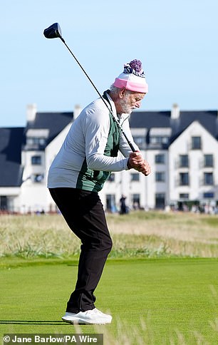 Emmy Award winner Bill Murray, 74, also joined the tournament's stars.