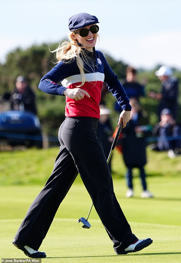 Meanwhile, Kathryn seemed happy with her game as she flashed a smile after teeing off on the course.