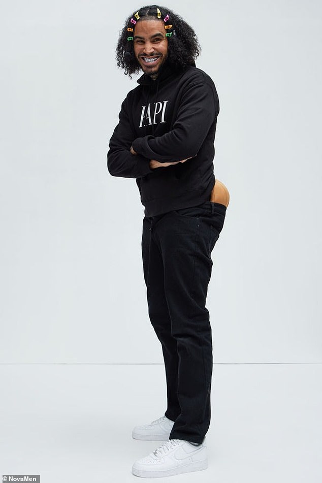 In promotional photos for the costume on Fashion Nova's website, the model appears wearing a hoodie that says 'Papi'.