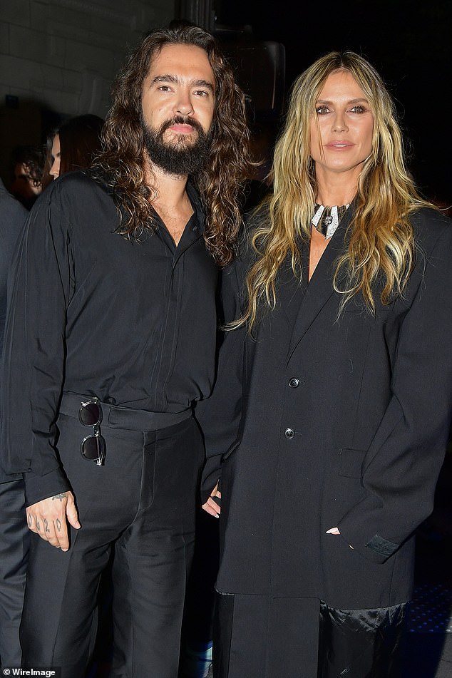 Klum and her husband Tom Kaulitz attend the Messika show as part of Paris Fashion Week on September 26