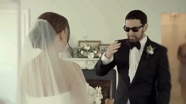 In the music video, Eminem, whose real name is Marshall Bruce Mathers III, could be seen entering a room on his daughter's wedding day to see Hailie for the first time in a strapless white dress and sheer veil.