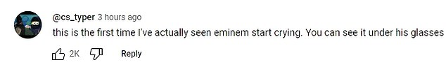 'The hardest rapper in the world is crying. I'm crying right now