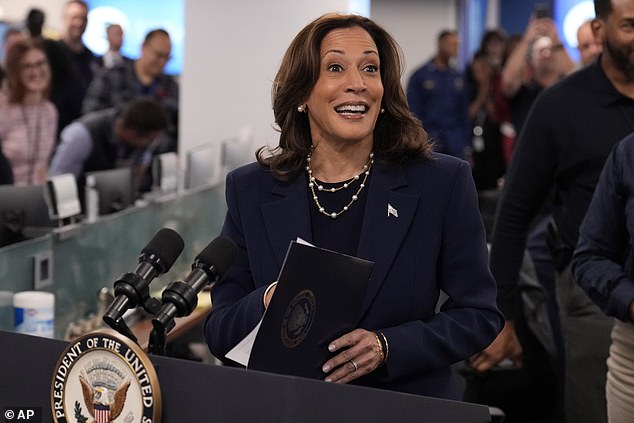 Springsteen said Vice President Kamala Harris (pictured) and vice presidential candidate Tim Walz were 