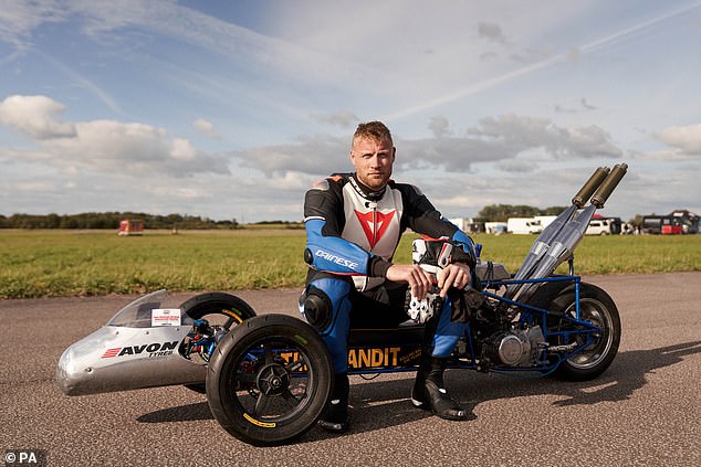 The sports star crashed in a Morgan Super 3 convertible three-wheeled car at 210km/h, which had no airbags, leaving him with serious facial injuries and several broken ribs (pictured on Top Gear).