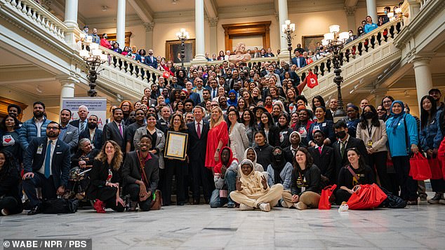 Naturalized citizens in Georgia celebrate their new citizenship. Steve Hubbard, senior data scientist at the American Immigration Council, says new citizens are often the most eager to participate in democracy.