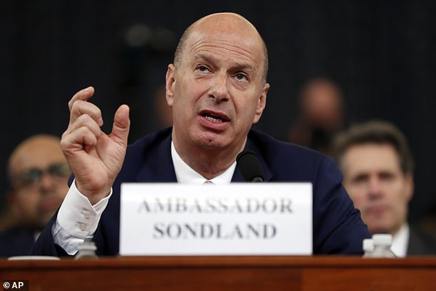 Sondland served as Trump's ambassador to the European Union and testified against him in 2019 when he was accused of delaying funding to Ukraine in an effort to pressure President Volodymyr Zelensky to announce investigations into Joe and Hunter Biden.