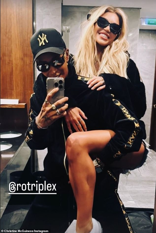 The trip came on the heels of Christine's night out with Roxxxan in London, where she shared photos of the couple snuggling and the model, 33, lifting Christine's leg in the air.