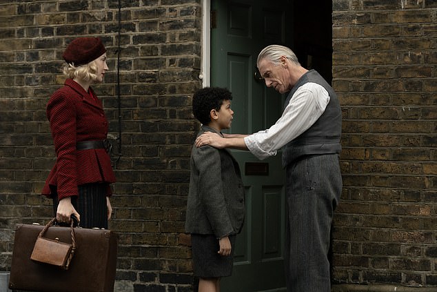 Saoirse Ronan, Elliott Heffernan and Paul Weller in the film 'Blitz'