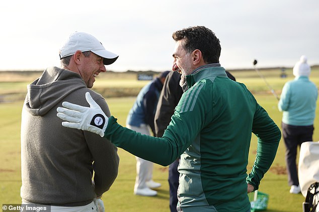 The Irishman was also seen laughing with Saudi PIF governor Yasir Al-Rumayyan.