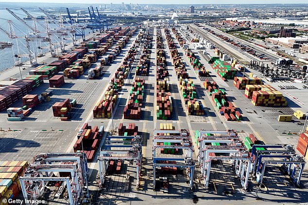 Dozens of cargo ships lined up on the high seas to distribute their goods in US ports amid the strike.