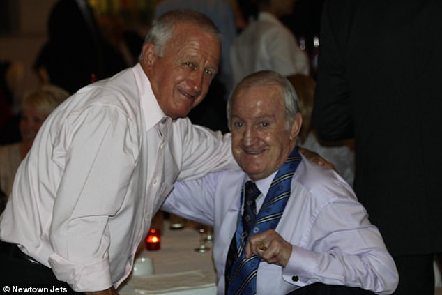 Vining (pictured left with rugby league immortal John Raper) will be sacked by the Jets next Tuesday.