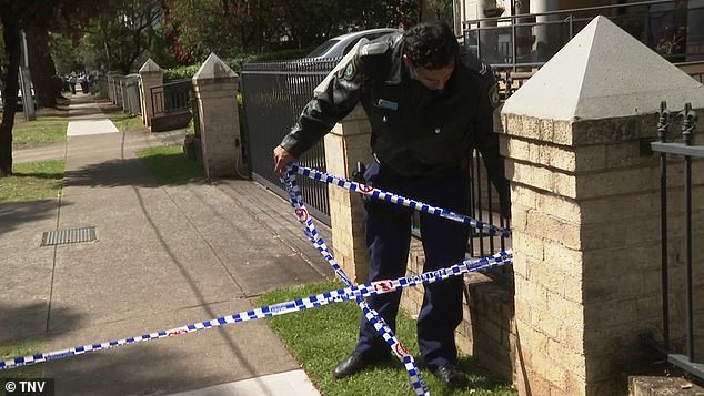 Police have cordoned off an area of ​​the apartment block.